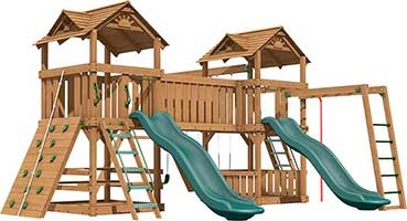 Bridgehampton Premium Pine Swing Set Playset